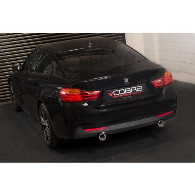 Cobra Sport BMW 435D dual exit exhaust conversion with stylish twin tips on F32/F33/F36 440i model.