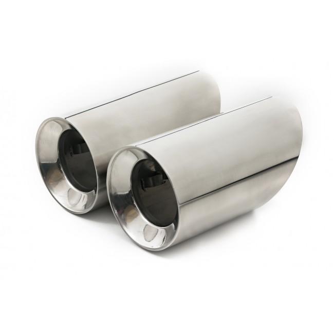 Cobra Sport BMW M235i Cabriolet exhaust tailpipes with 3.5-inch M Performance tips, OE style replacement slip-on exhaust tips.