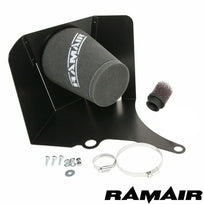 Ramair performance foam air filter and heat shield induction kit installed in a VW Polo GTI 1.8T engine bay