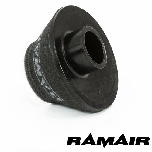 Ramair SR-128 induction foam air filter kit installed in Seat Mii, Skoda Citigo, or VW Up showing the high-performance air intake system