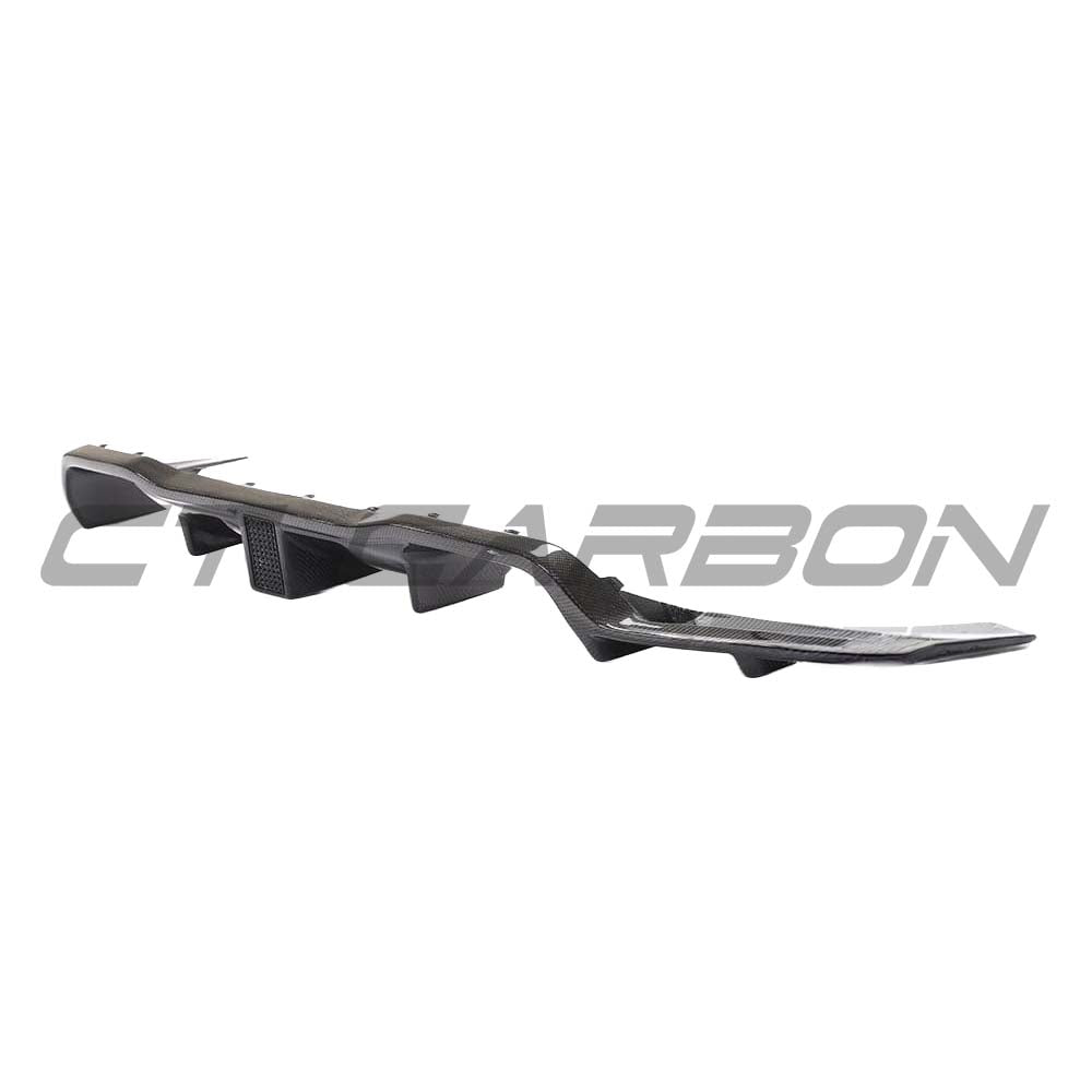BMW F87 M2 carbon fibre diffuser kit by CT Carbon, featuring K-style design, showcasing lightweight, high-performance automotive parts.