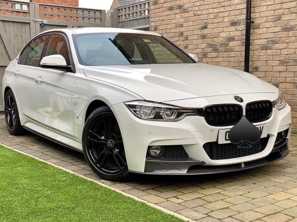 BMW F30 3 Series Saloon full carbon fibre kit by CT Carbon, featuring detailed carbon fibre components on the car.
