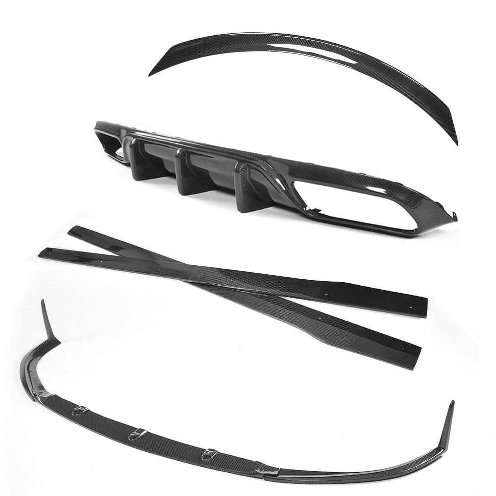 Mercedes C63 W205 2015-2018 coupe full carbon fibre kit by CT Carbon, showing various carbon fiber body panels and accents.