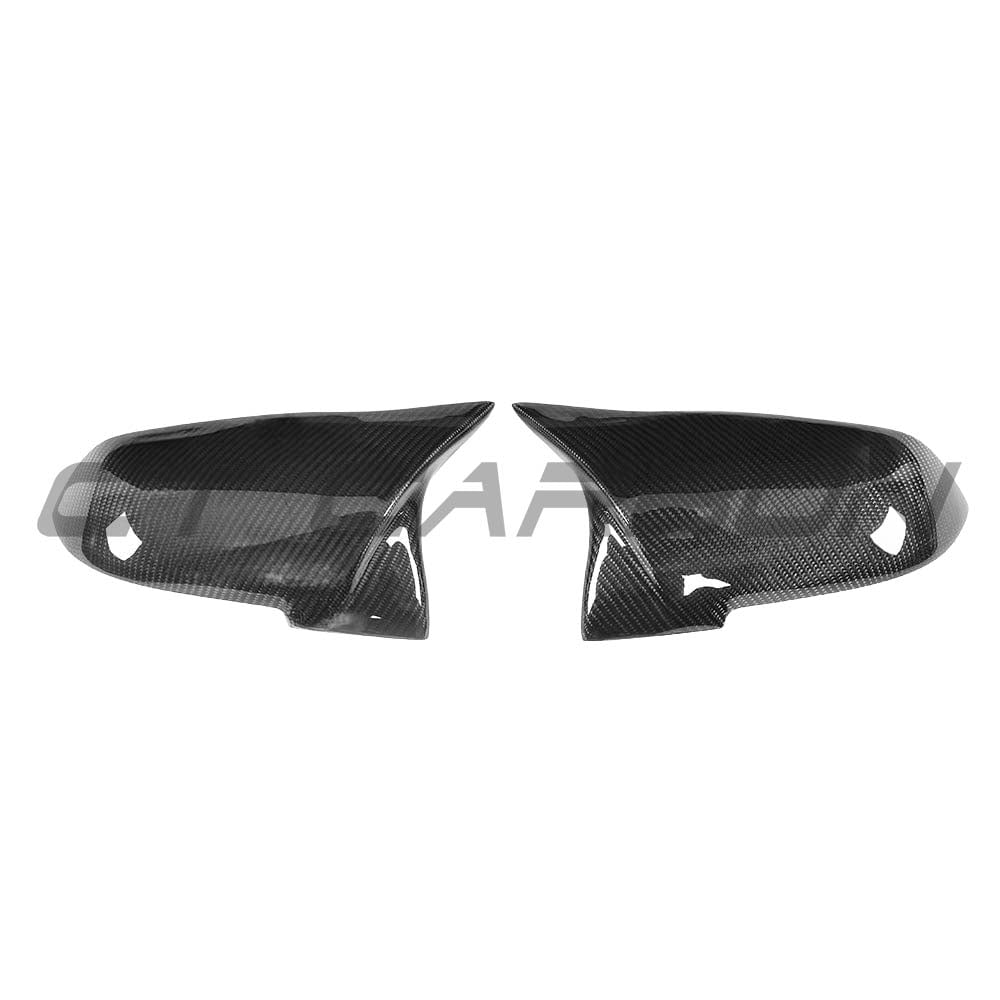 BMW Fxx series carbon fiber mirrors by CT Carbon, showing sleek replacement side mirrors with carbon fiber finish.