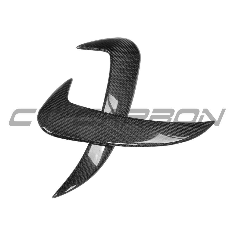 CT Carbon rear bumper canards for Mercedes W205 C63 and C43 saloon, made of carbon fiber for sporty aerodynamic upgrade.