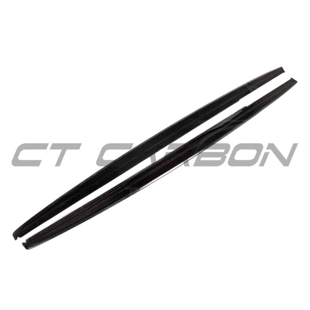 BMW F30 3 Series 2011-2019 CT Carbon side skirts in full carbon fibre, MP style, designed for sporty aerodynamics.