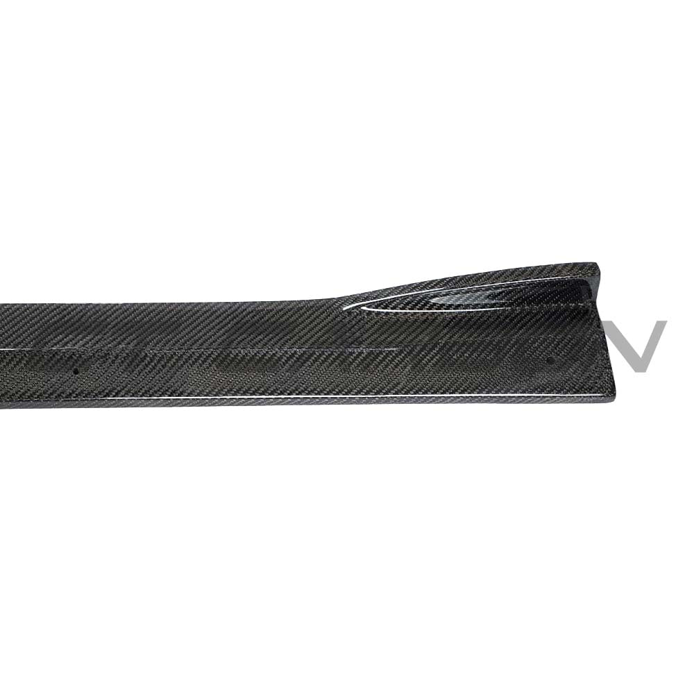 BMW M2 F87 carbon fibre side skirts by CT Carbon, showcasing sleek 3D-style design and lightweight racing-inspired construction.