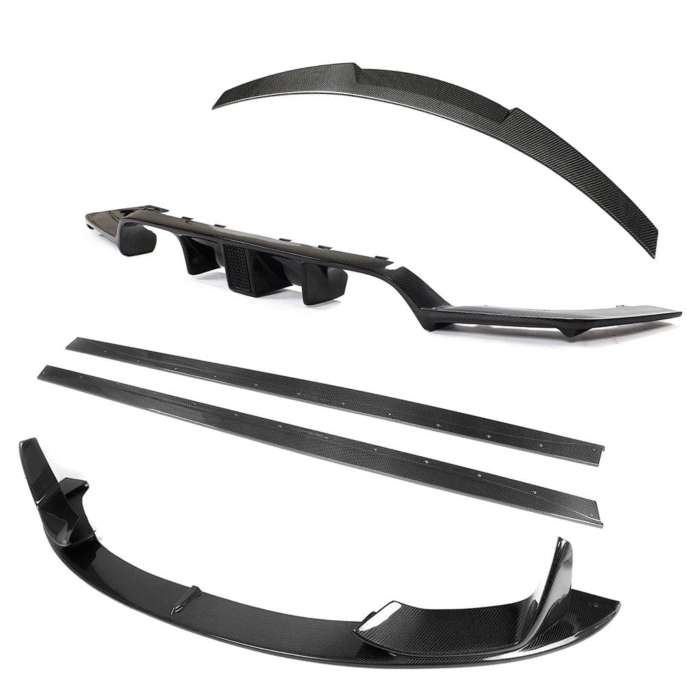 BMW M3 F80 full carbon fibre kit by CT Carbon, including splitter and body panels, showcasing a sleek, lightweight design.