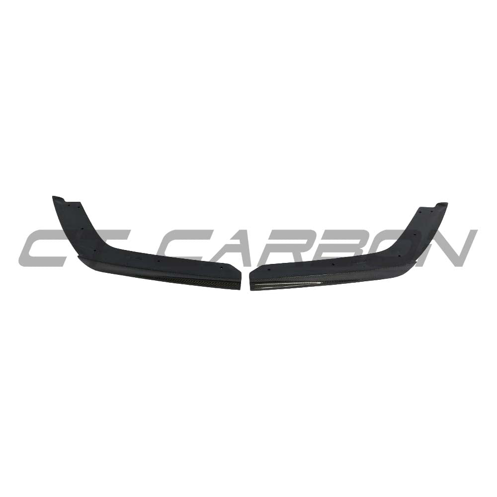 BMW M3 M4 F80 F82 F83 carbon fiber rear bumper corners by CT Carbon, showcasing sleek, lightweight automotive accessories.