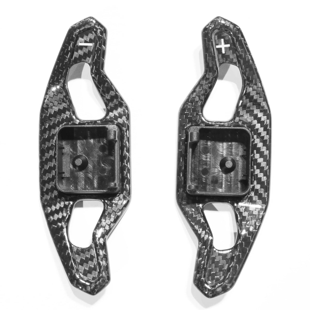 CT Carbon carbon fiber shifter paddles for Audi A3/S3/RS3 8Y and RS6 C8, showing sleek, textured carbon fiber surface.