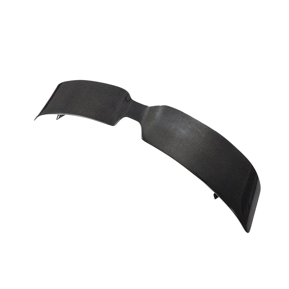 Carbon fiber spoiler for Mini Cooper S F56 JCW Sport Pack by CT Carbon, showcasing sleek design and aerodynamic profile.