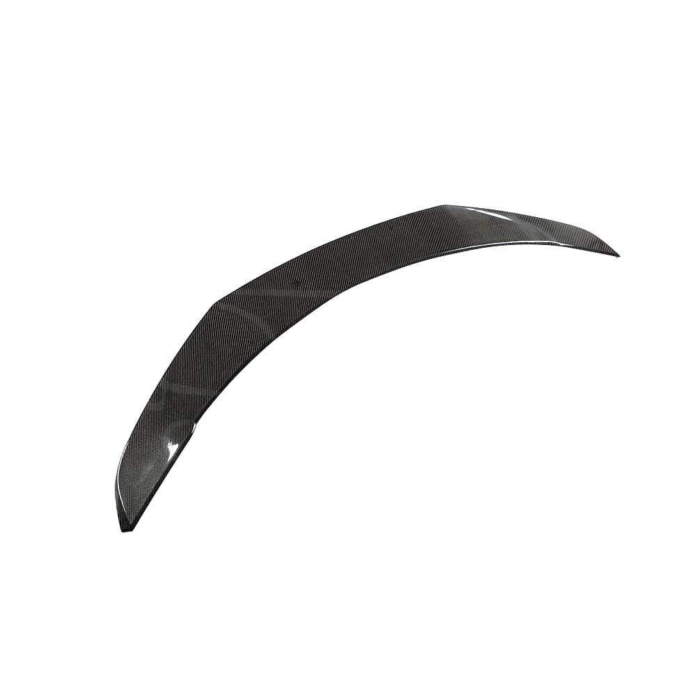 Tesla Model 3 2017-2023 carbon fibre spoiler by CT Carbon, V1 style, showcasing the sleek aerodynamic design.