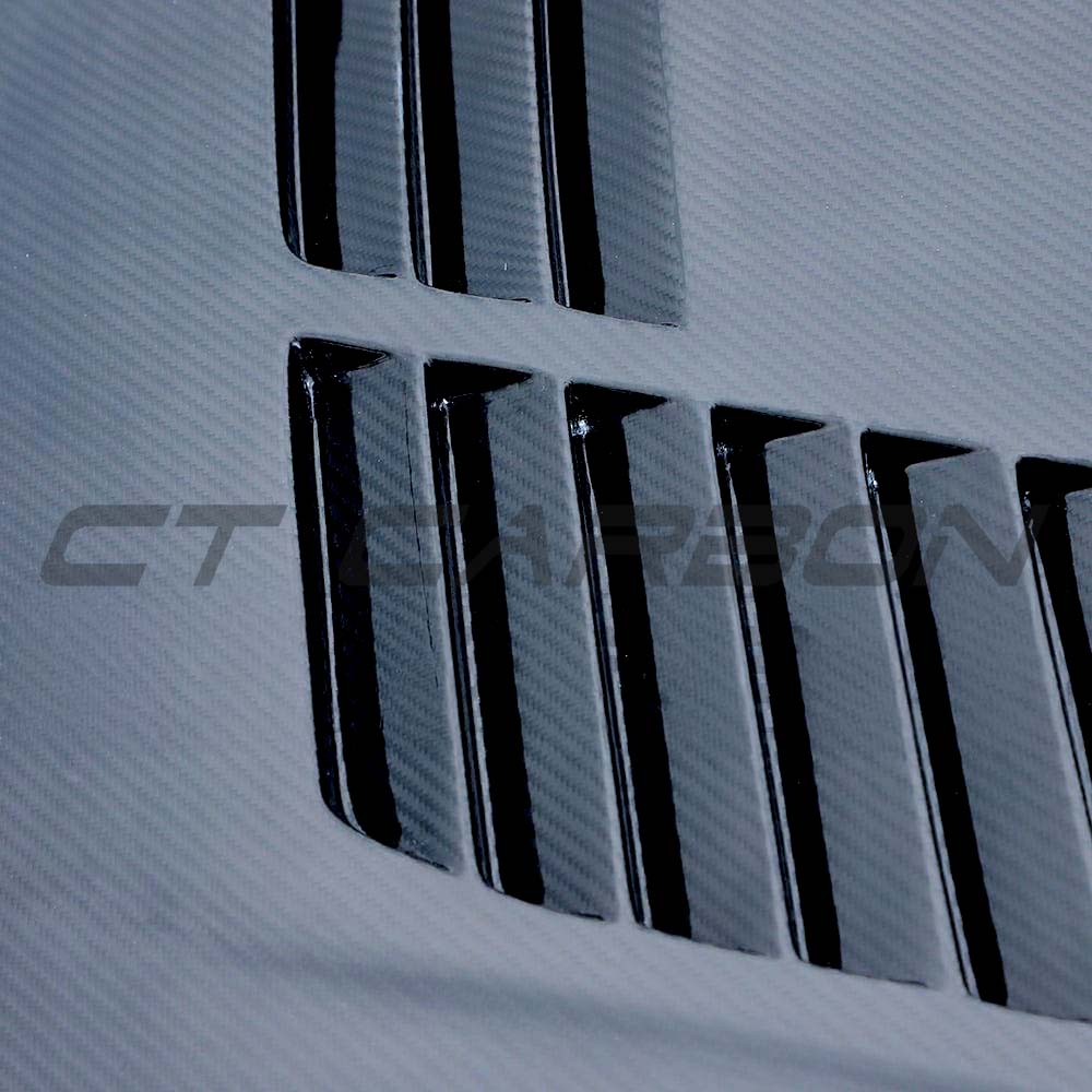 BMW M2 M2C F87 F20 F22 carbon fiber bonnet by CT Carbon, showing sleek lightweight hood with carbon fiber weave.