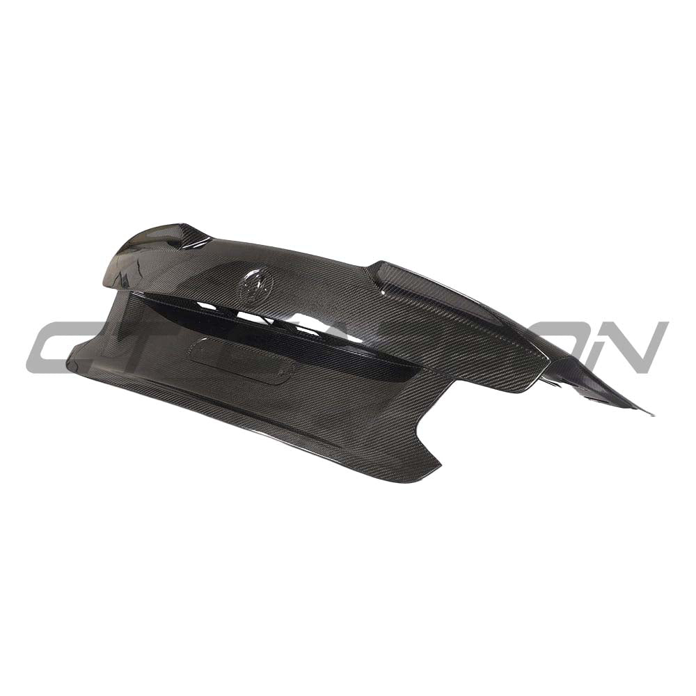 BMW M2 F87 M2C F22 carbon fibre bootlid by CT Carbon, showcasing lightweight, high-performance automotive rear trunk accessory.