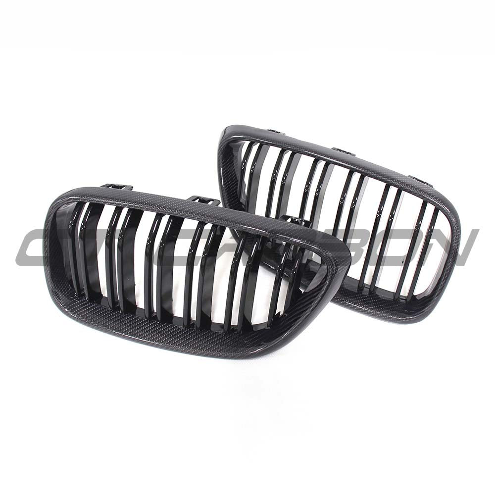 BMW F87 M2 Carbon Fibre Grill Kit by CT Carbon, showcasing sleek, lightweight carbon fibre grille components.
