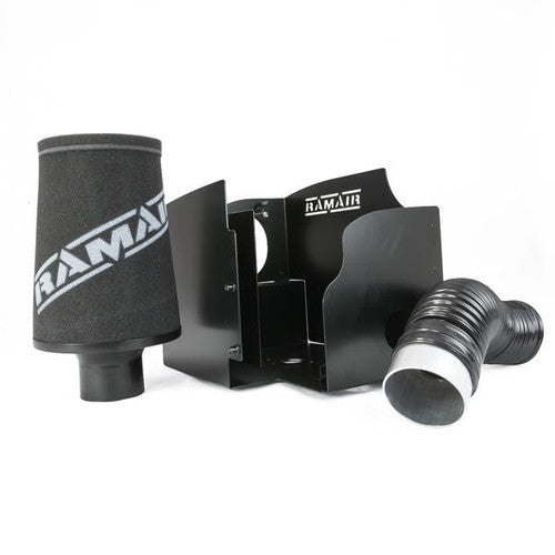 Ramair performance foam air filter and heat shield induction kit for Mini Cooper S 1.6 R53, showing the foam filter and heat shield components.