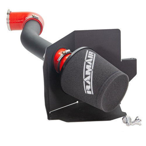 Ramair induction kit installed in a Ford Fiesta MK8 1.0 Ecoboost engine bay, showcasing air filter and intake components.