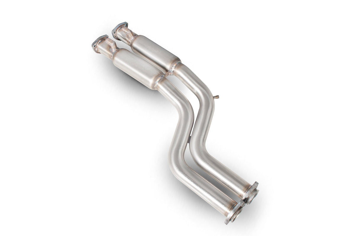 Scorpion BMW M3 E46 catalyst replacement performance exhaust component in stainless steel with inlet and outlet pipes