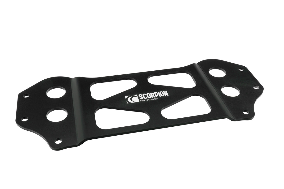 Scorpion BMW M3 G80/G81, M4 G82 exhaust tunnel brace for Competition and xDrive models, shown installed in the vehicle interior.