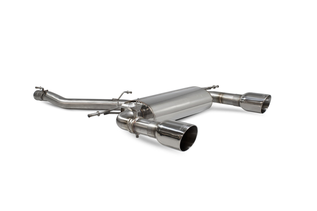 Scorpion Audi TT MK3 2.0 TFSI quattro coupe cat-back exhaust system with electronic valves and non-resonated pipes.