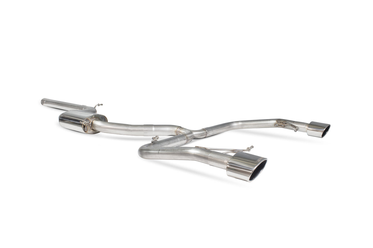 Scorpion Exhausts Cat-Back Exhaust System for Seat Leon Cupra 2.0 TSI 280/290 ST, non-resonated, shown installed on vehicle