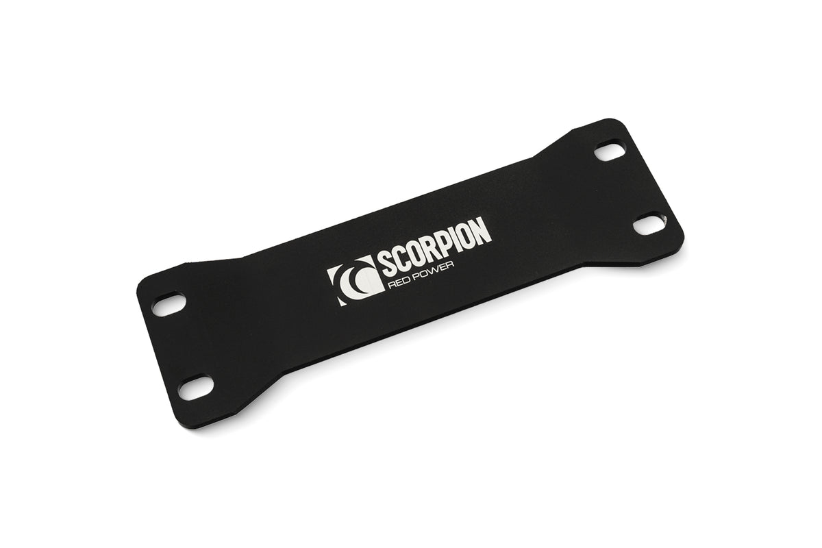 Scorpion Exhausts exhaust tunnel brace for Audi A4, A5, S4, S5, RS4, RS5, and Allroad models in black metal design.