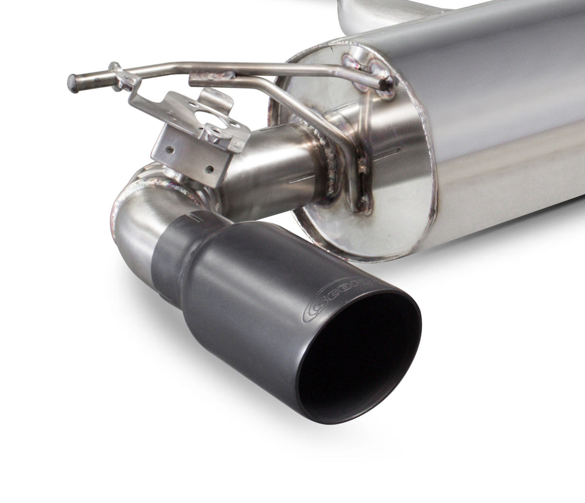 Scorpion BMW M140i F20 F21 non-GPF cat-back exhaust system with xDrive, non-resonated, polished stainless steel pipes.