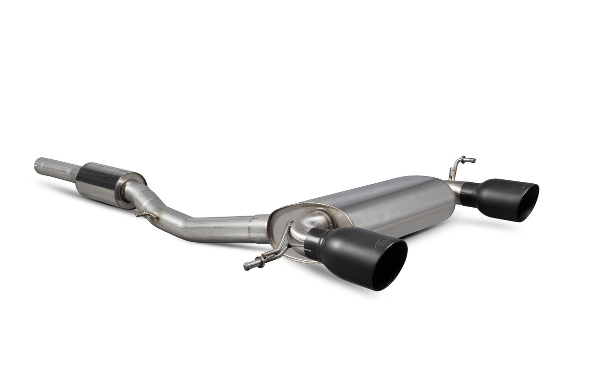 Scorpion Audi TT Mk1 quattro cat-back exhaust system with resonated pipes, showcasing polished stainless steel finish.