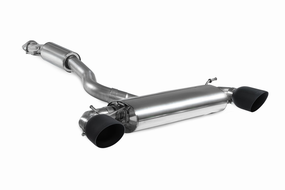 Scorpion Toyota GR Yaris Circuit Pack GPF-back exhaust system with resonated design, installed on pre-facelift model, showcasing metallic finish