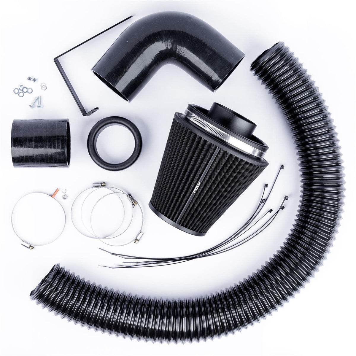 Ramair Proram induction kit with black hoses for VW MK5 R32, featuring high-performance air intake components.