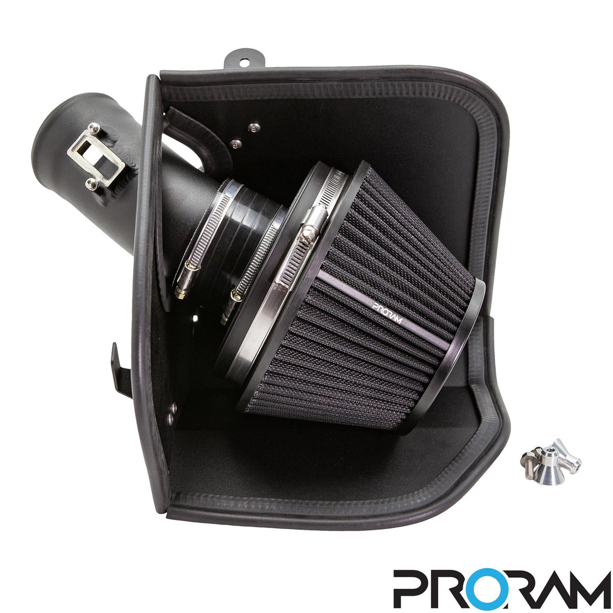 Ramair PRORAM air filter intake kit for F56 Mini Cooper 1.5T & S 2.0T, featuring a rectangular MAF sensor and induction components