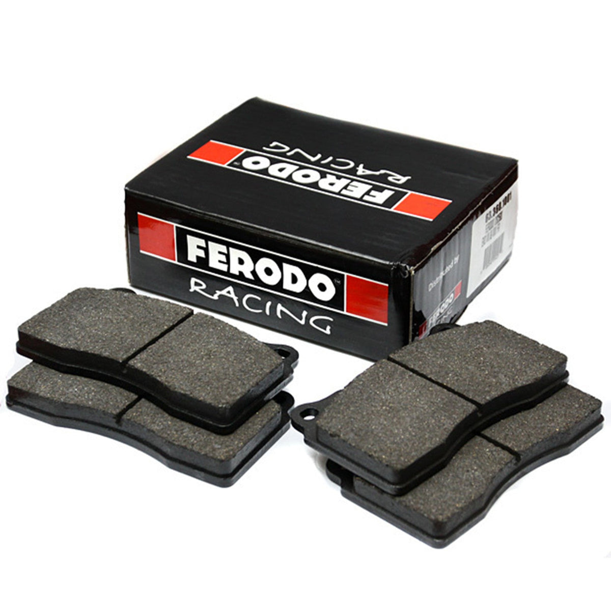 Ferodo Racing brake pads and packaging reference from the DS2500 product listing. Illustrative photograph; not an exact FCP4611H shape image.