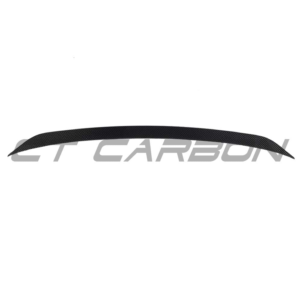 CT Carbon middle spoiler for Audi A3/S3/RS3 8Y Sportback 2022+ in carbon fiber, shown installed on the vehicle's rear.