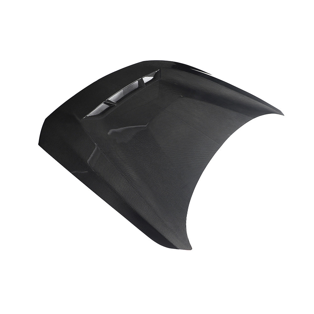 BMW F87 M2 and F20 1 Series carbon fiber bonnet by CT Carbon, showcasing lightweight, aerodynamic design for high-performance cars.