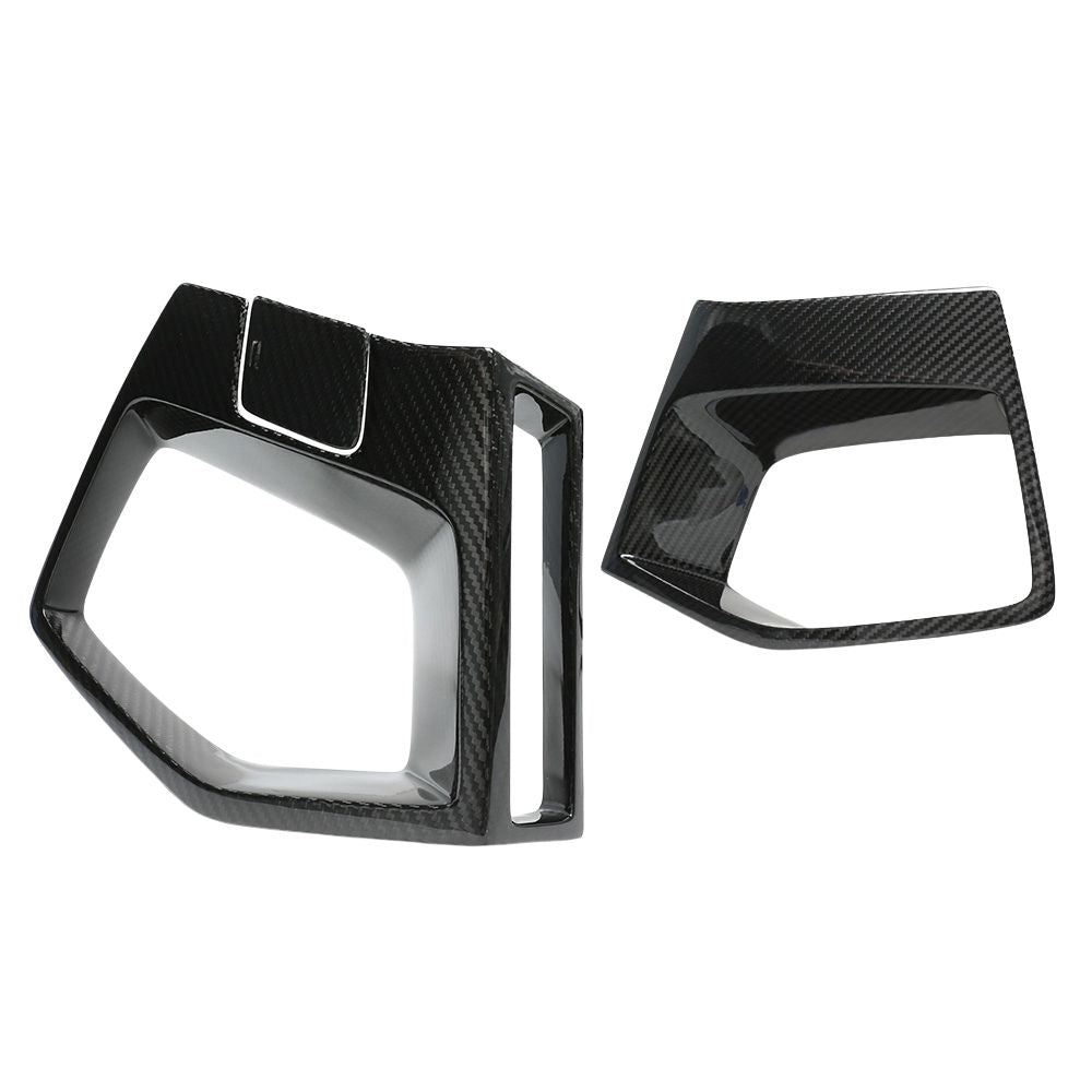 BMW X3M/X4M F97/F98 LCI 2022+ Carbon Fibre Front Bumper Middle Trim by CT Carbon, close-up of sleek, textured black accessory