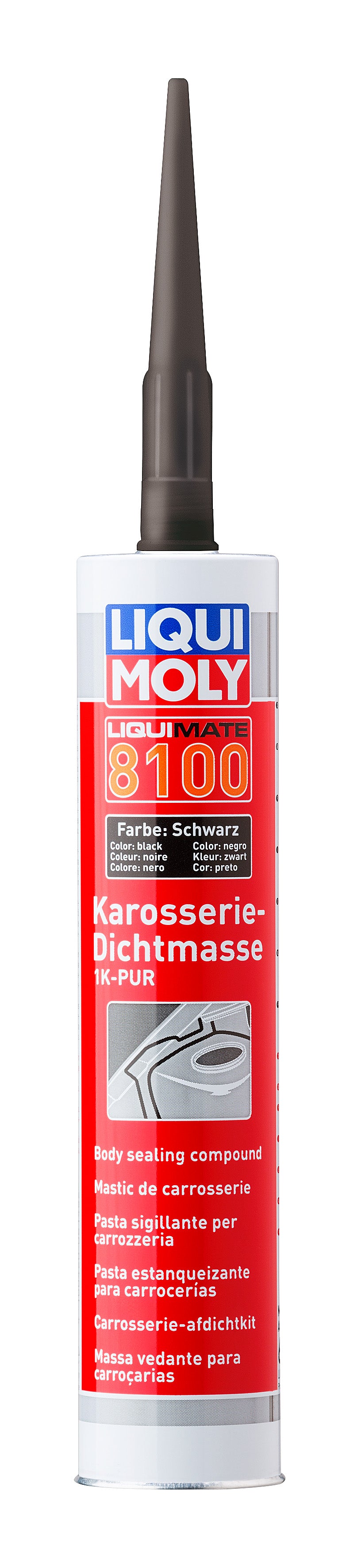 Liqui Moly Liquimate 8100 1K-PUR adhesive sealant in a 300ml tube, showing the product and packaging.