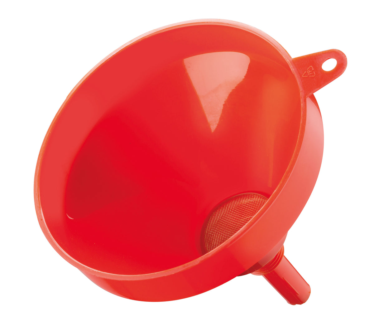 Liqui Moly plastic oil funnel for workshop use, durable and easy to handle, ideal for transferring motor oil safely and efficiently.