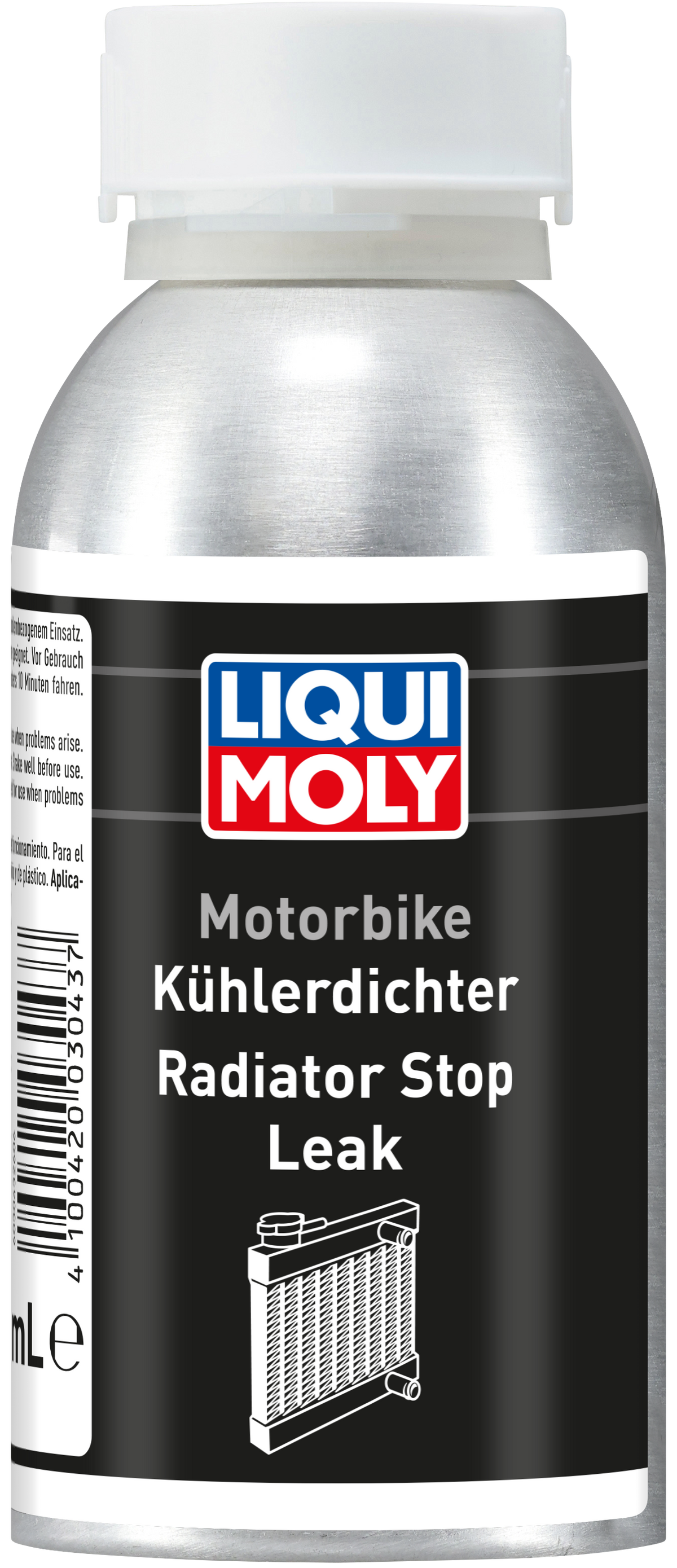 Liqui Moly Motorbike Radiator Stop Leak 125ml bottle, designed for motorcycle cooling system repairs and leak prevention.