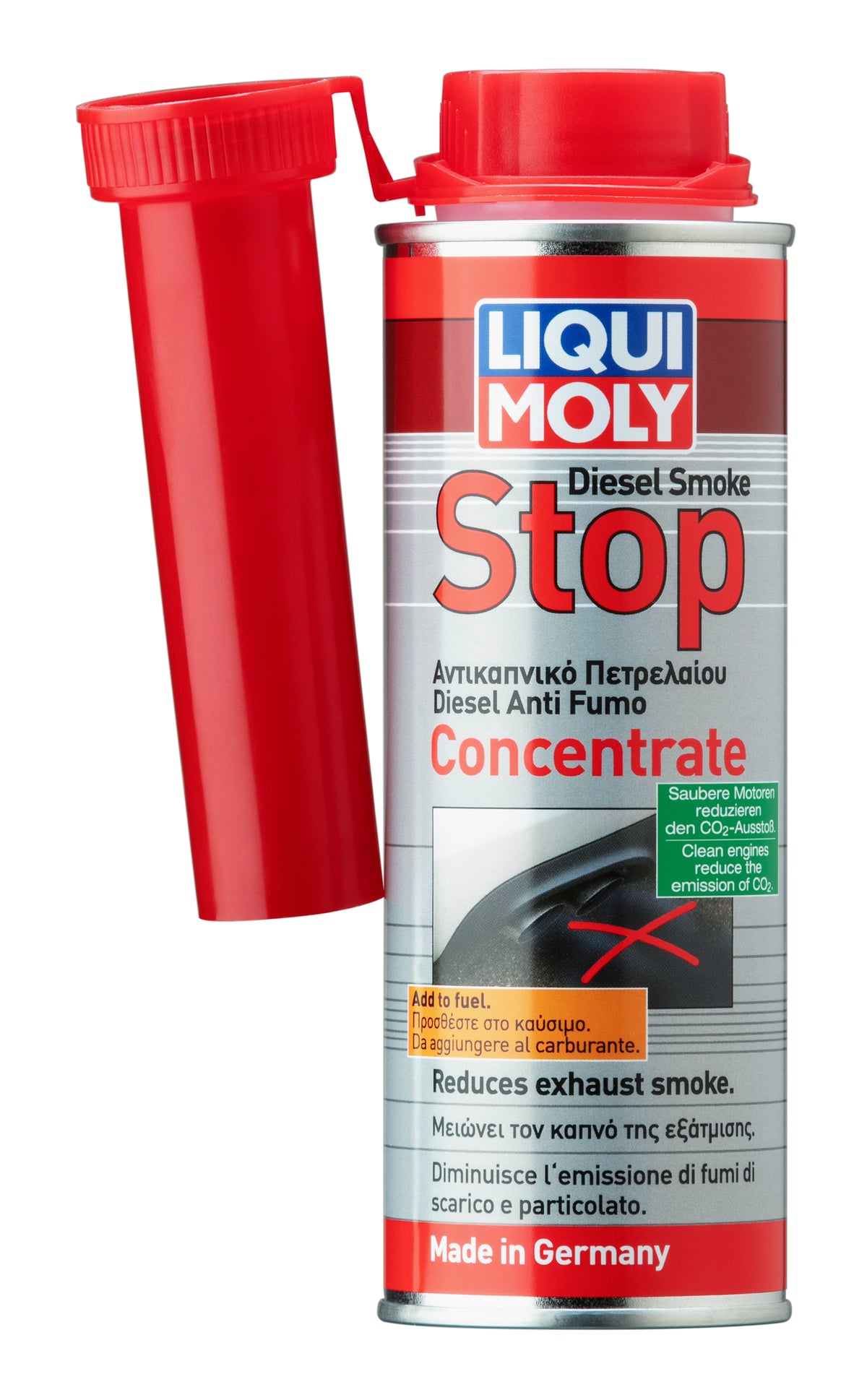 Liqui Moly Diesel Smoke Stop Concentrate 250ml bottle, additive treatment to reduce diesel engine smoke emissions.