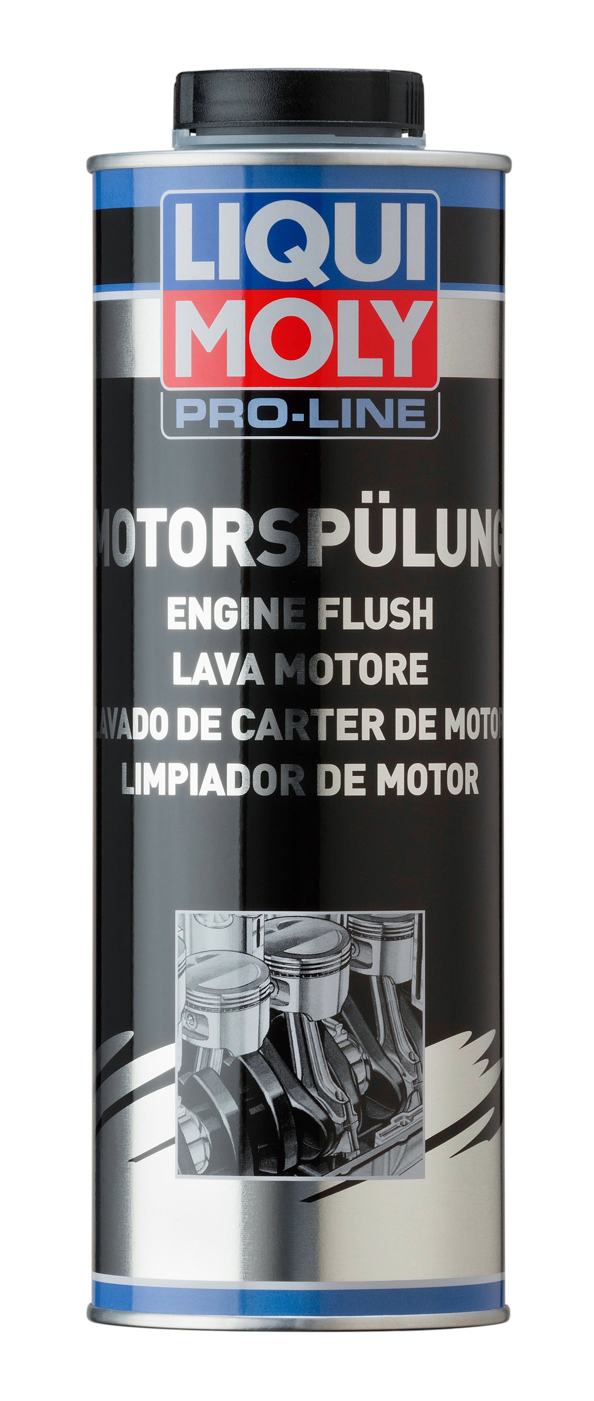 Liqui Moly Pro-Line Engine Flush additive bottle for cleaning and treating car engines.