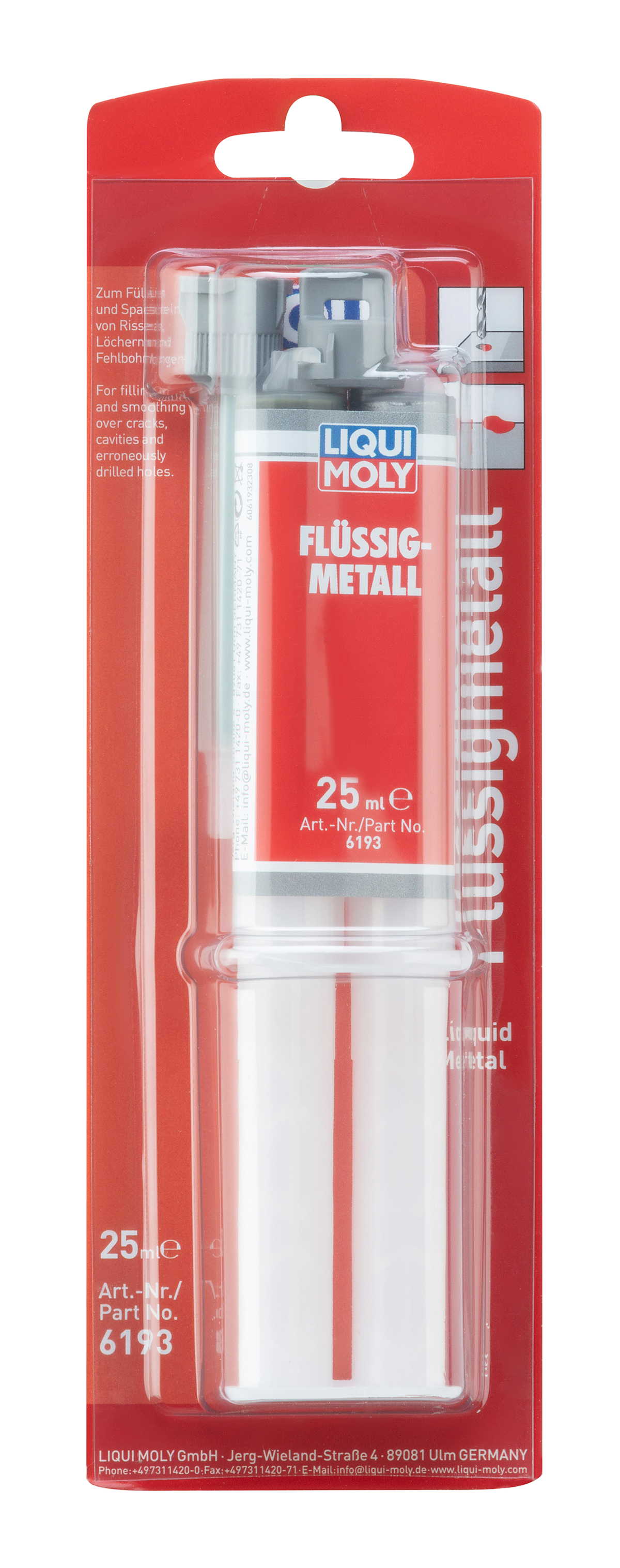 Liqui Moly Liquid Metal adhesive sealant in 25ml container, suitable for repairs and bonding applications.