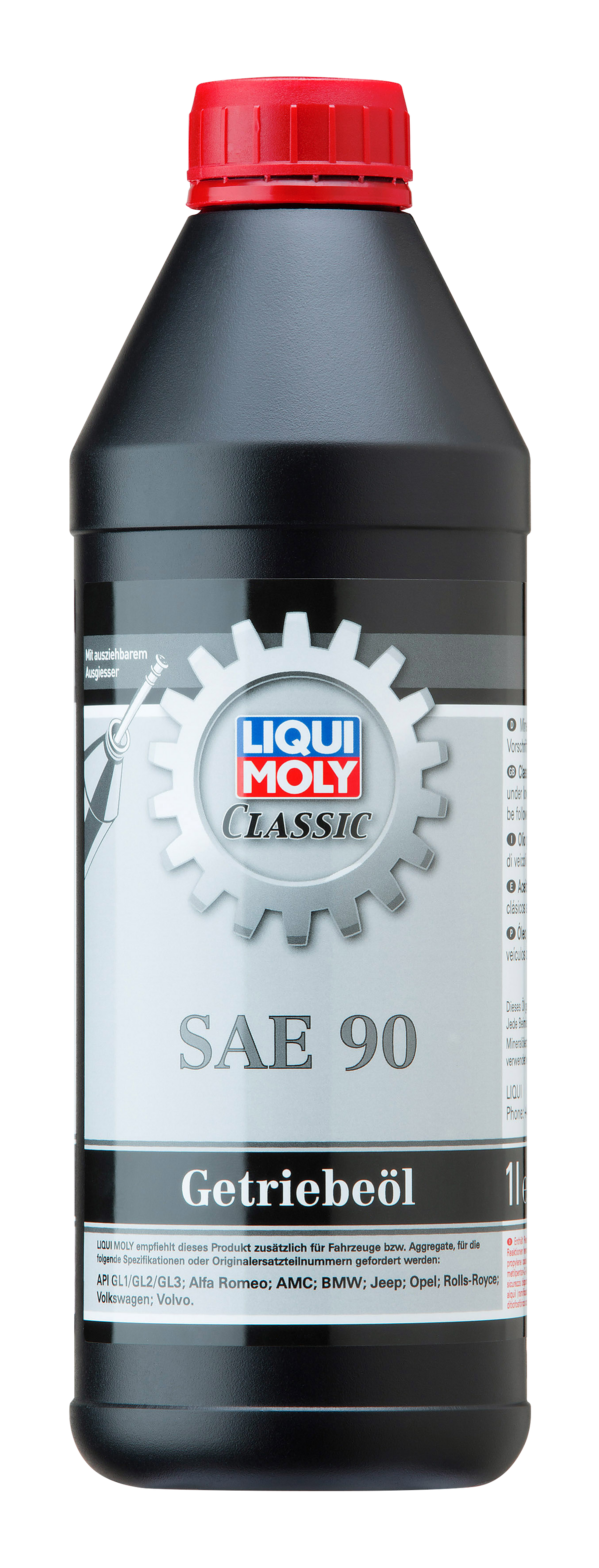 Liqui Moly Classic SAE 90 Transmission Gearbox Oil 1L bottle, designed for manual gearboxes and transmission systems.