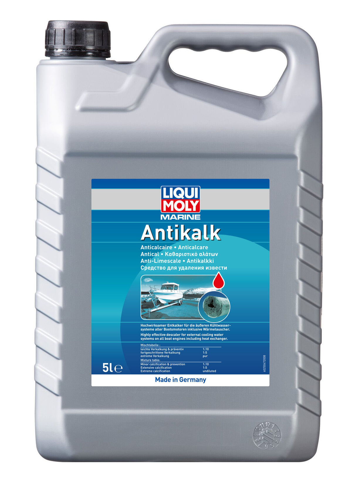 Liqui Moly Marine Anti-Limescale 5L container with label showing product details and branding on a clean background