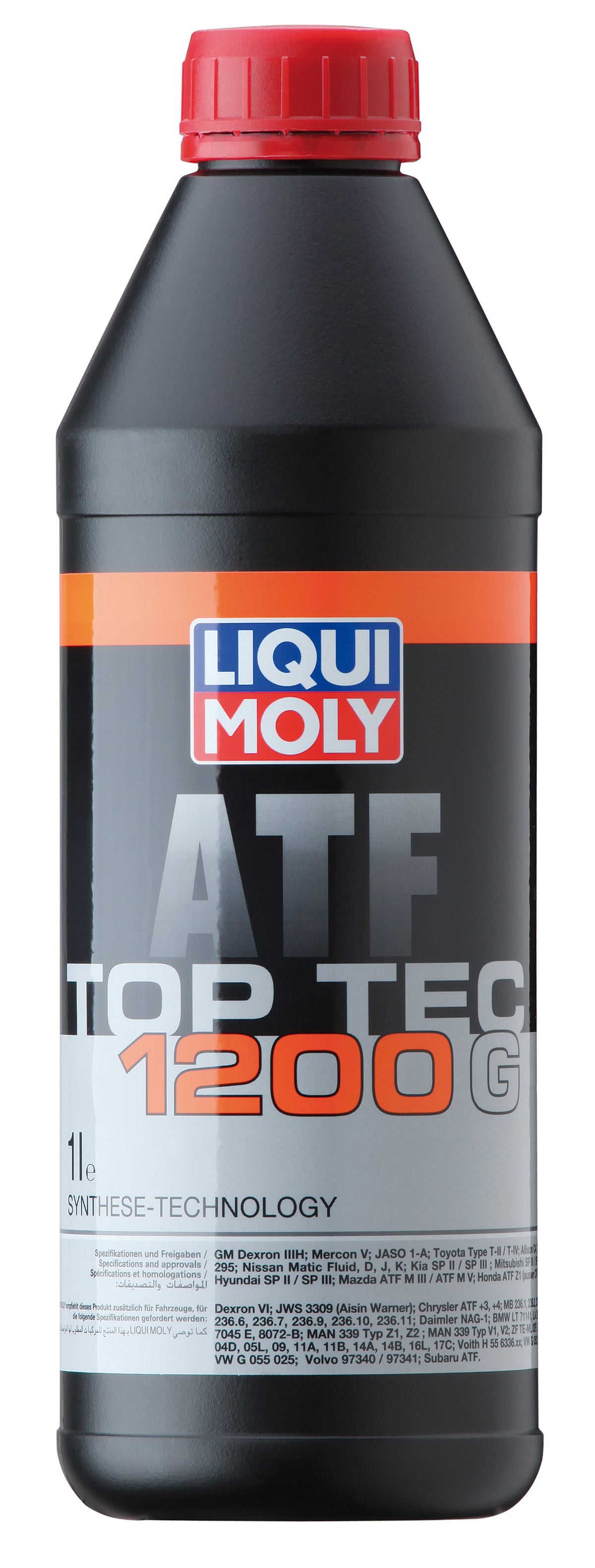 Liqui Moly Top Tec ATF 1200 G gearbox fluid container, automotive transmission fluid for vehicle maintenance and lubrication.