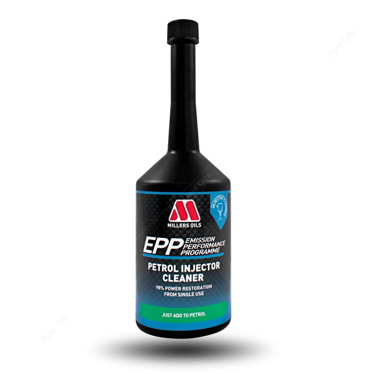 Millers EPP Petrol Injector Cleaner 400ml bottle, automotive additive for cleaning fuel injectors and improving engine performance.