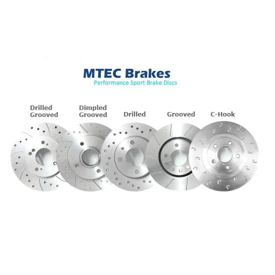 MTEC front performance brake discs for Volkswagen Golf GTI MK6 and MK7, 312x25mm, showing vented and slotted design.