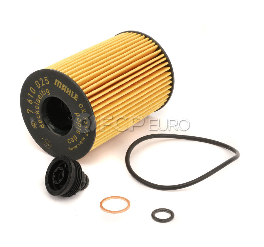 Genuine BMW N63B / N63M Oil Filter Set – Drain-Screw Cap – 11425A33C42. Actual supplier reference photograph; supplied packaging may vary.