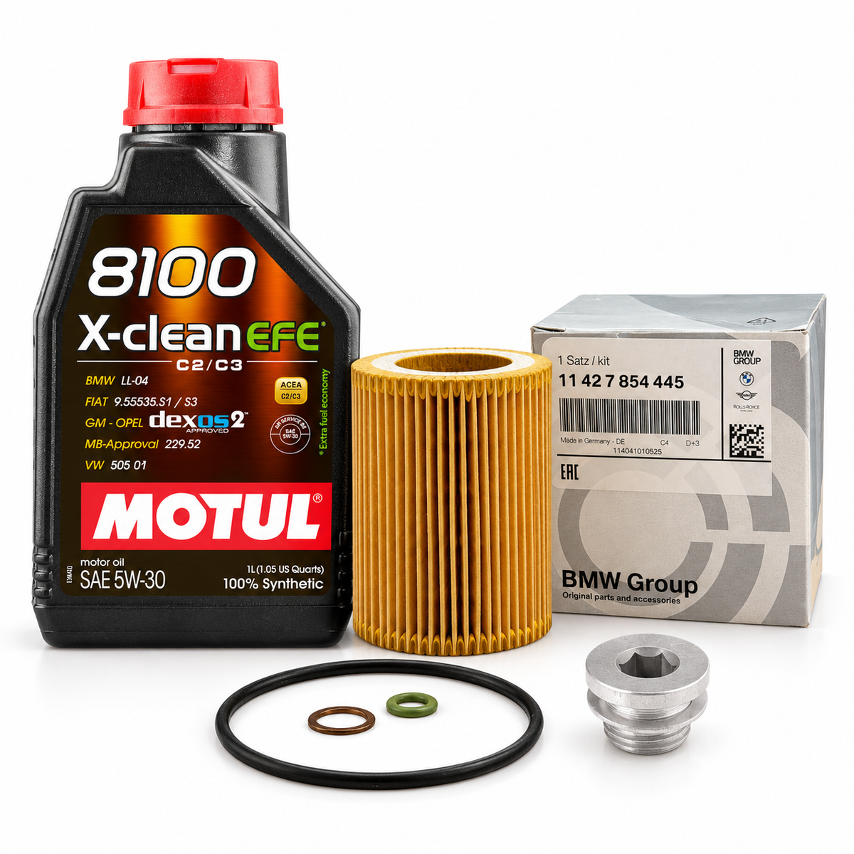 BMW S55 Minor Service Kit – Early F80/F82/F83 Magnesium Sump – selected kit components