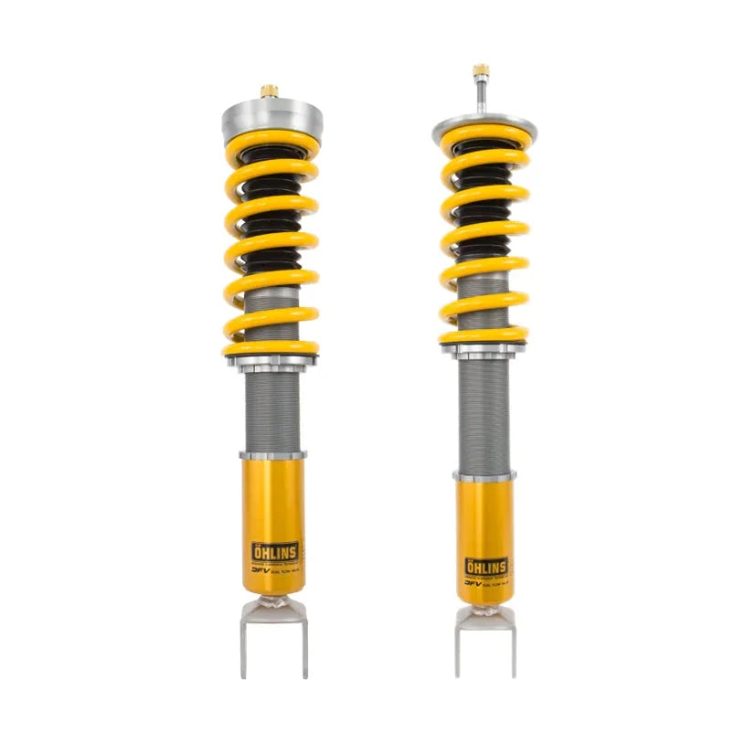Ohlins Road & Track Coilovers DFV 1-way for Mazda MX-5 ND RF with 70N/mm front springs, TUV approved, showing coilover assembly.