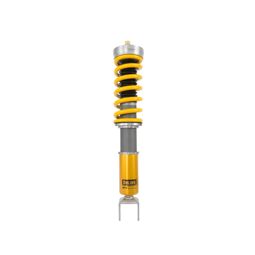 Ohlins Road & Track Coilovers DFV 1-way for Mazda MX-5 ND RF, featuring 70N/mm front springs and TÜV approval.